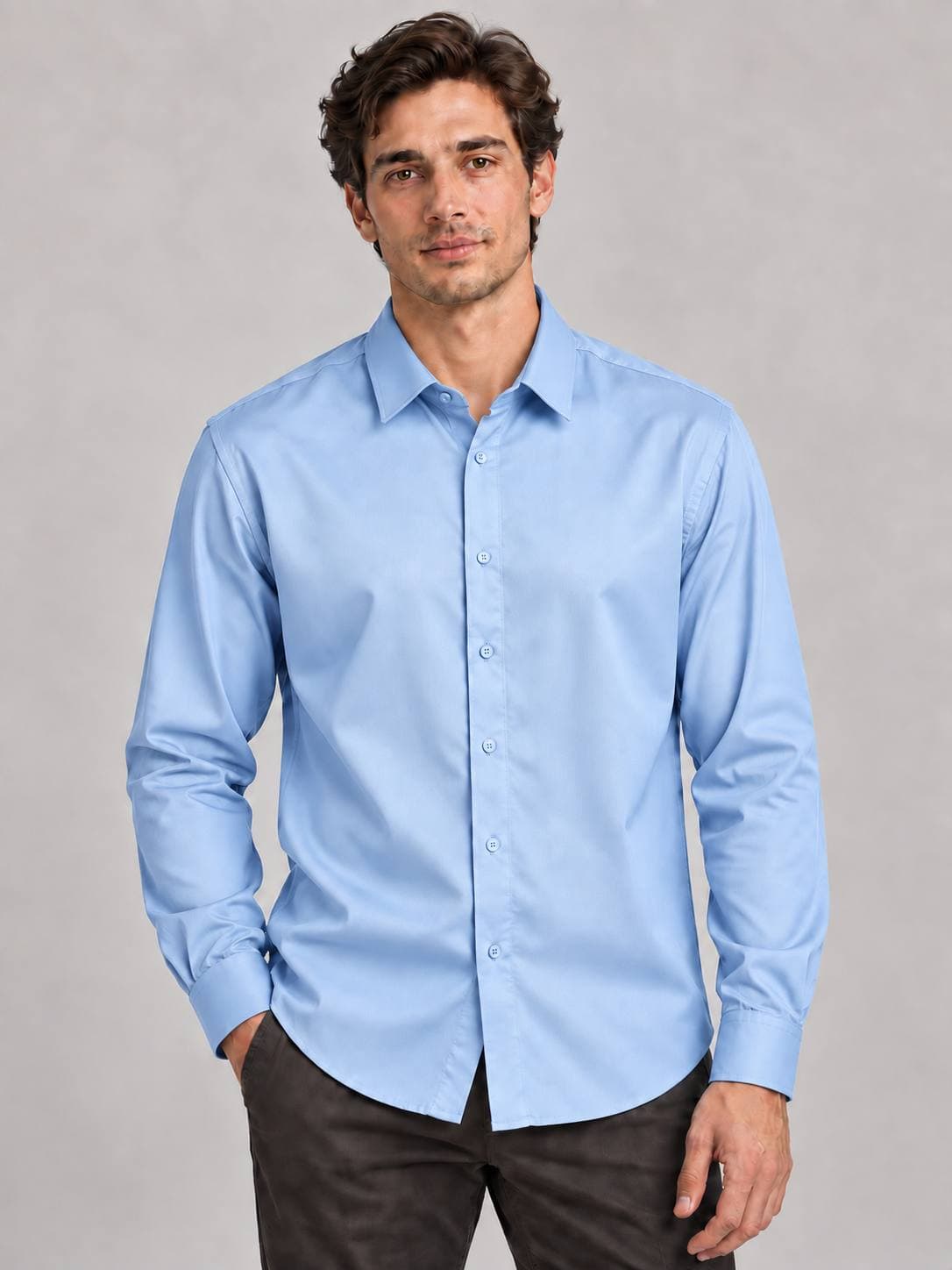 D'ferroUomo China Rubashka DU250516 / L.Blue / 3XL